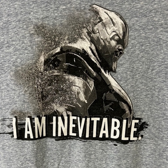 Marvel Gray I am Inevitable Short Sleeve Tee - Picture 2 of 4